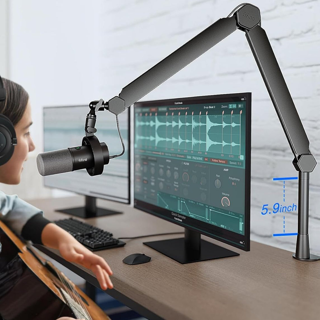 بازوی میکروفون FIFINE BM66 boom arm فیفاین
