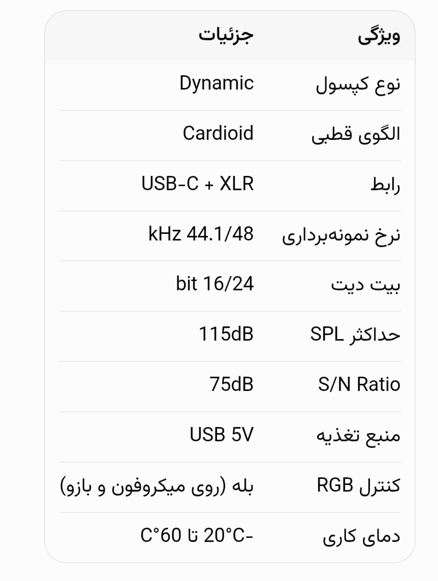 مشخصات میکروفون حرفه‌ای FIFINE AmpliGame AM8PROT Kit با اتصال USB/XLR