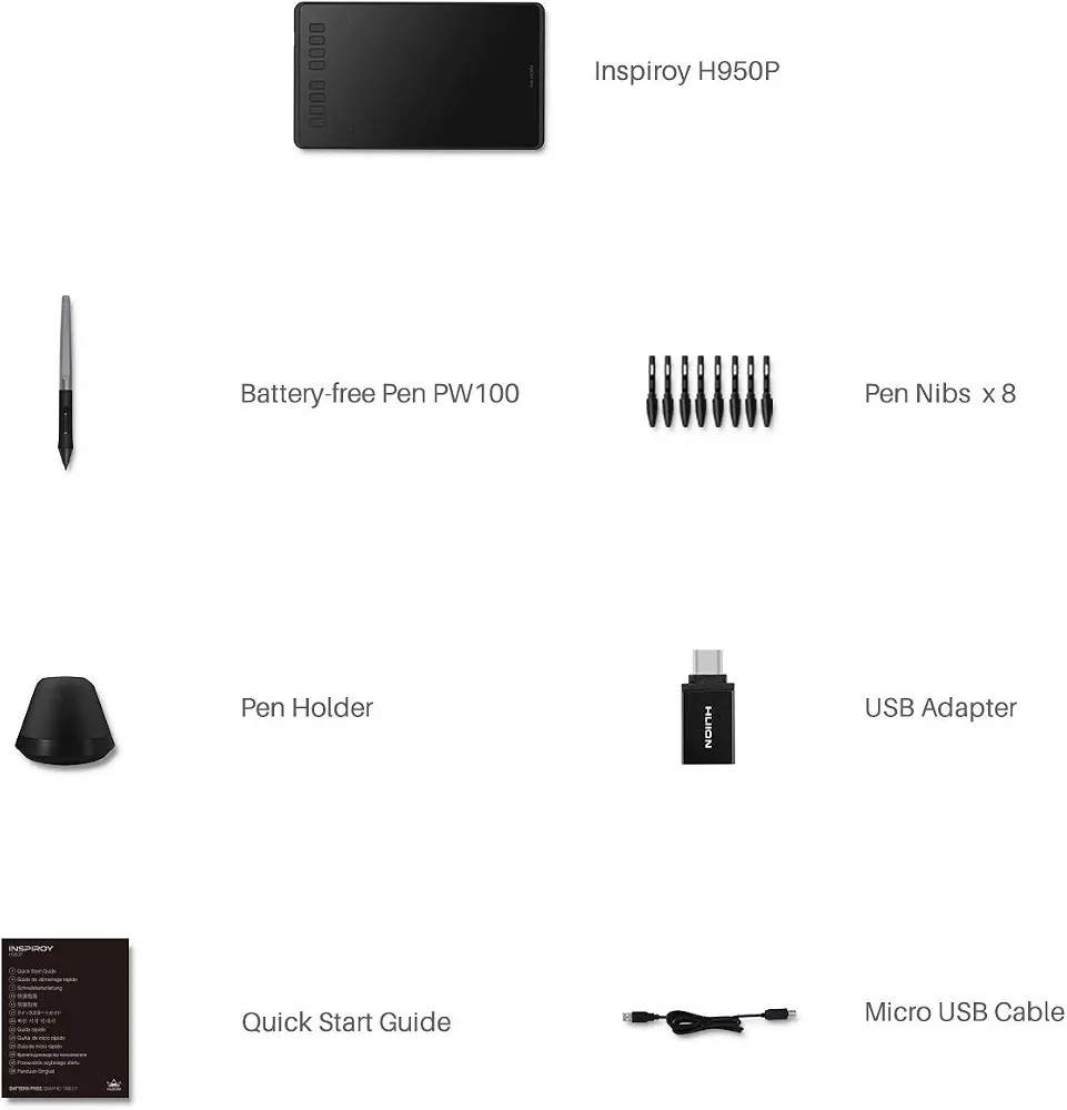 محتویات جعبه تبلت هوئیون h950 p