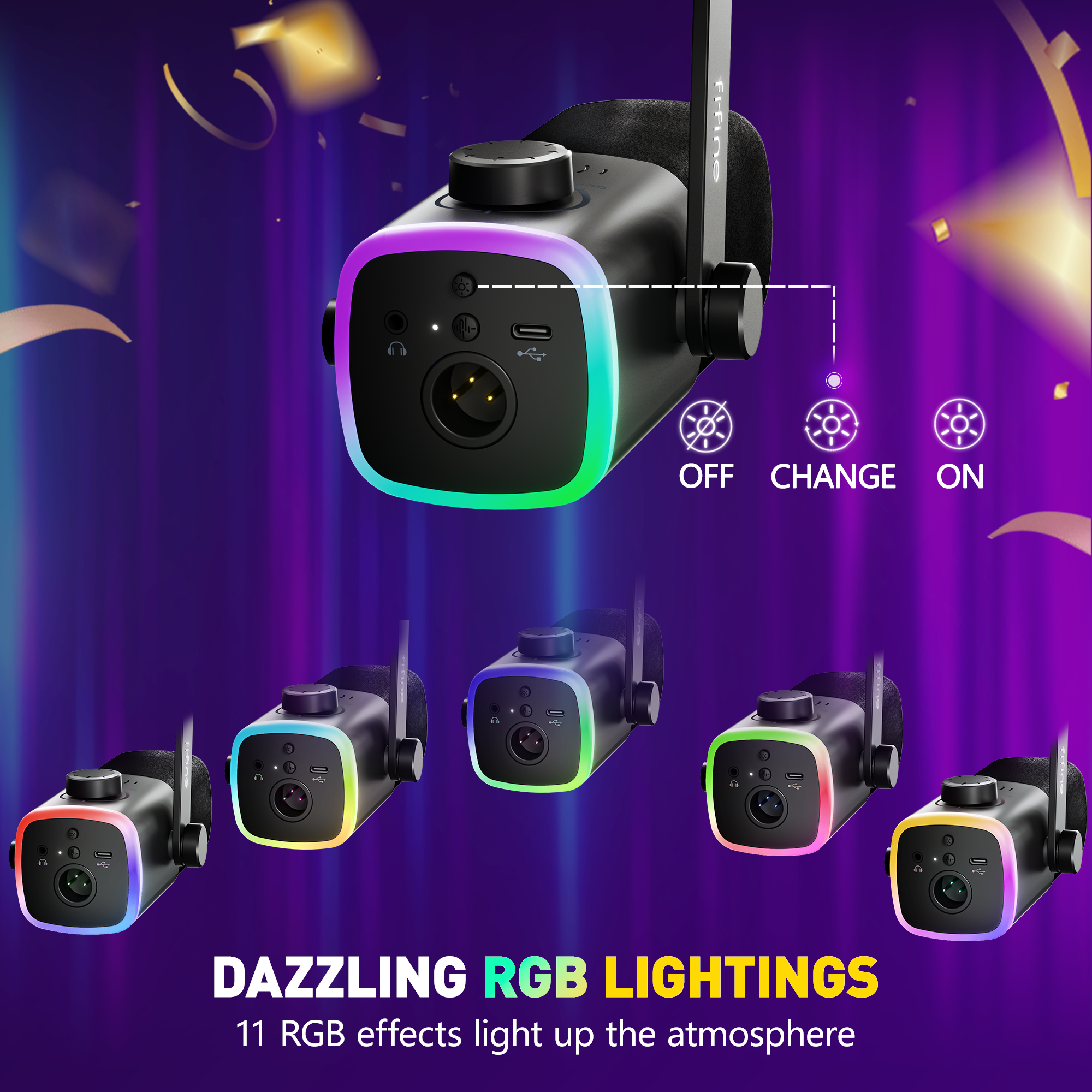 نورپردازی rgb میکروفون am9
