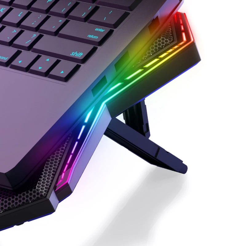 پایه پایه خنک کننده لپ تاپ کول کلد مدل K40 RGB | خنک کننده قدرتمند ۶ فن برای گیمینگ و کارهای سنگین