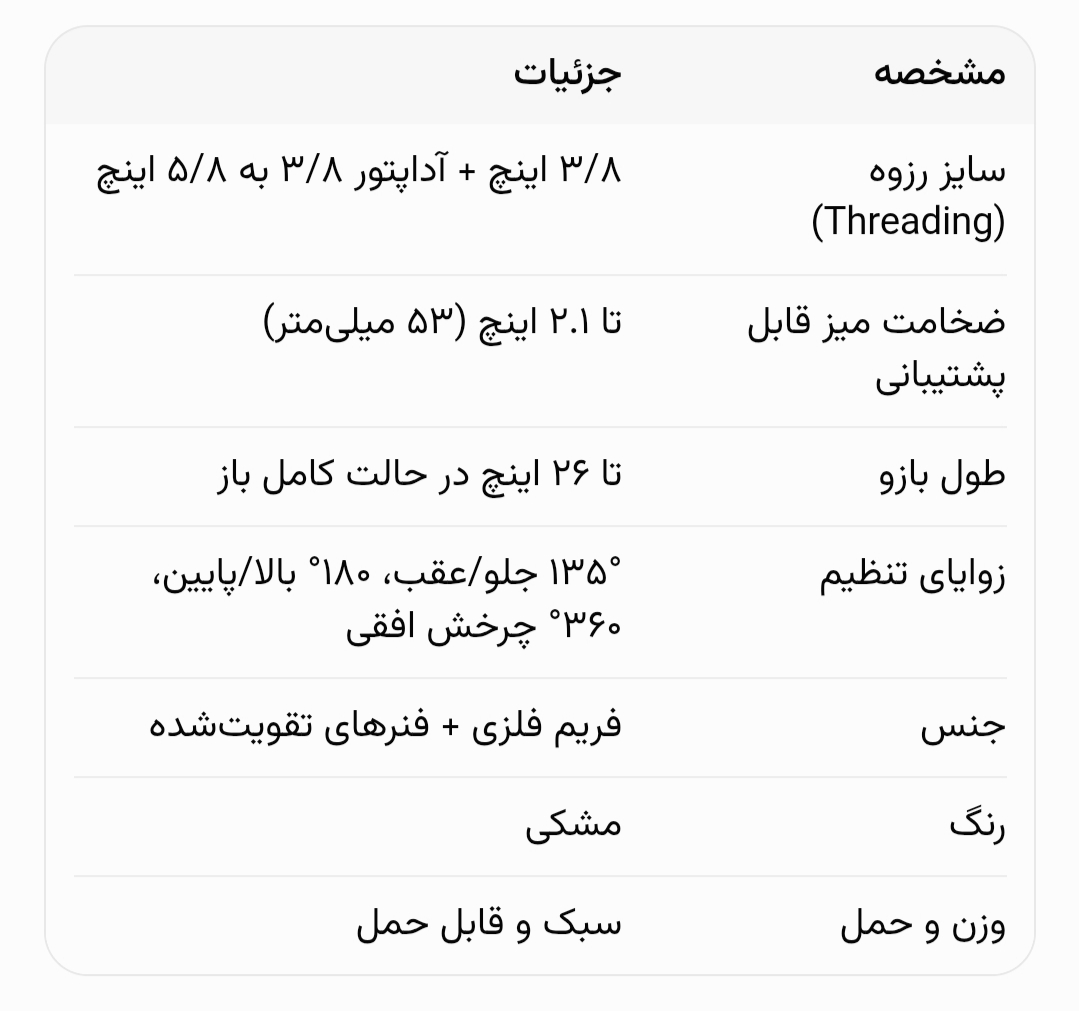 مشخصات فنی cs1