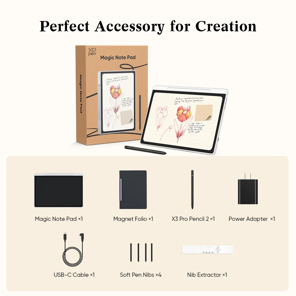 محتویات تبلت یادداشت هوشمند ایکس پی پن مدل Magic Note Pad + کوله پشتی هدیه XP PEN